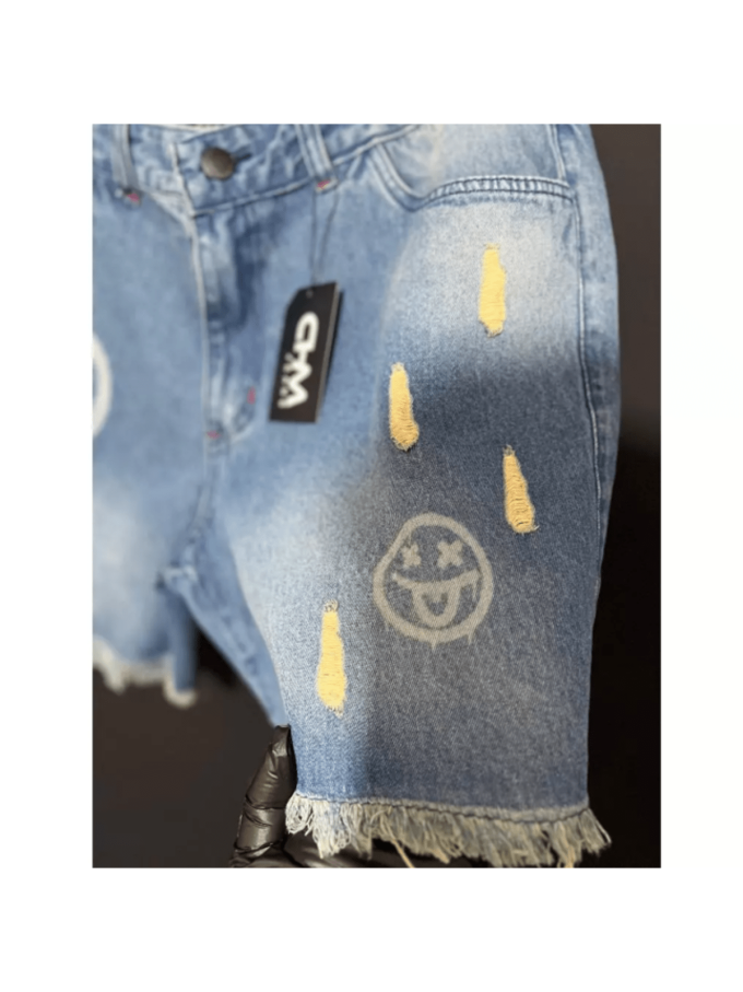 Bermuda Jeans Jogador Masculina Emoji – Azul — foto 6
