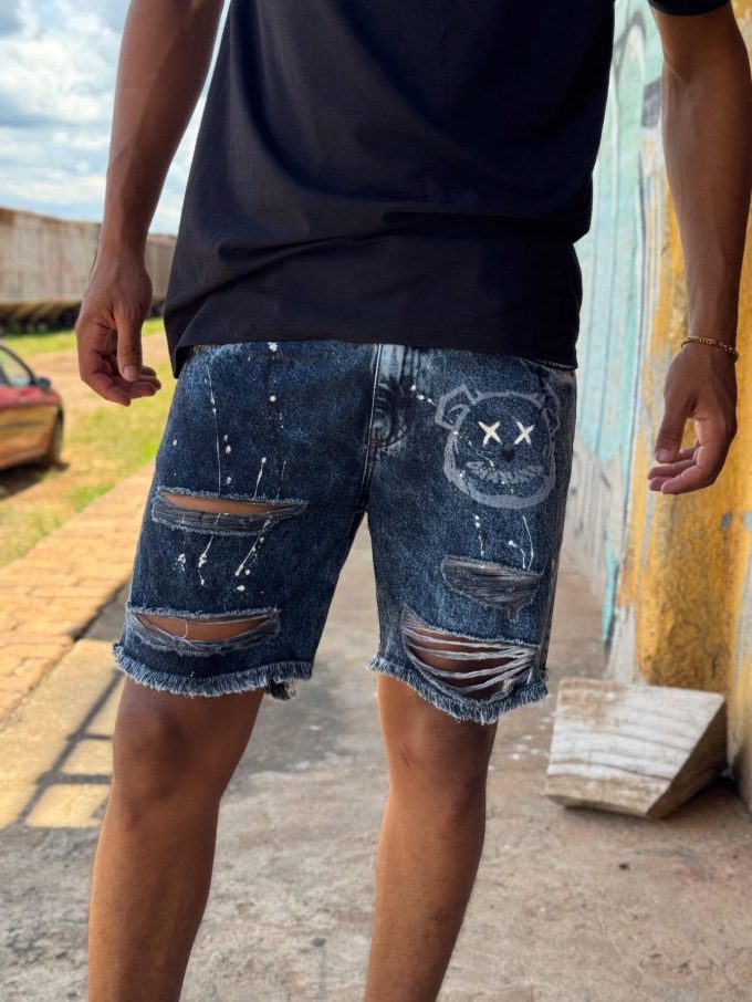 Bermuda Jeans Jogador Masculina Gring Black — foto 6