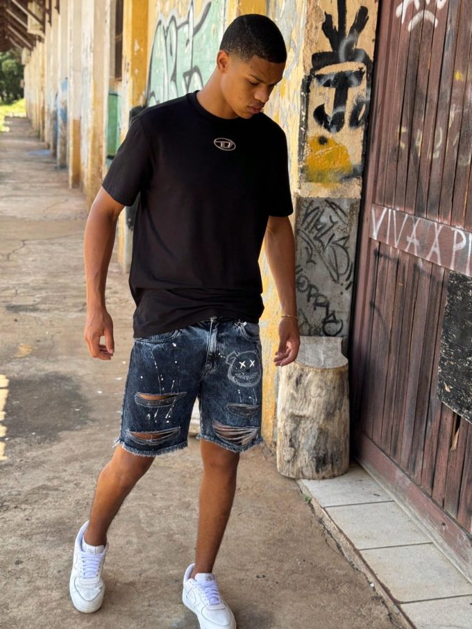 Bermuda Jeans Jogador Masculina Gring Black — foto 5