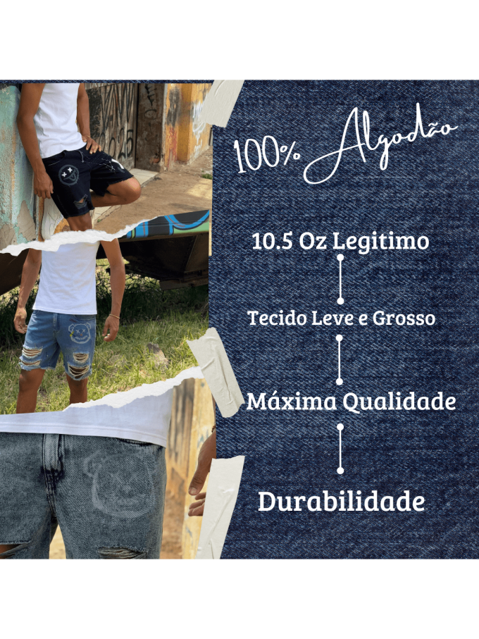 Bermuda Jeans Jogador Masculina Gring Black Lisa — foto 4