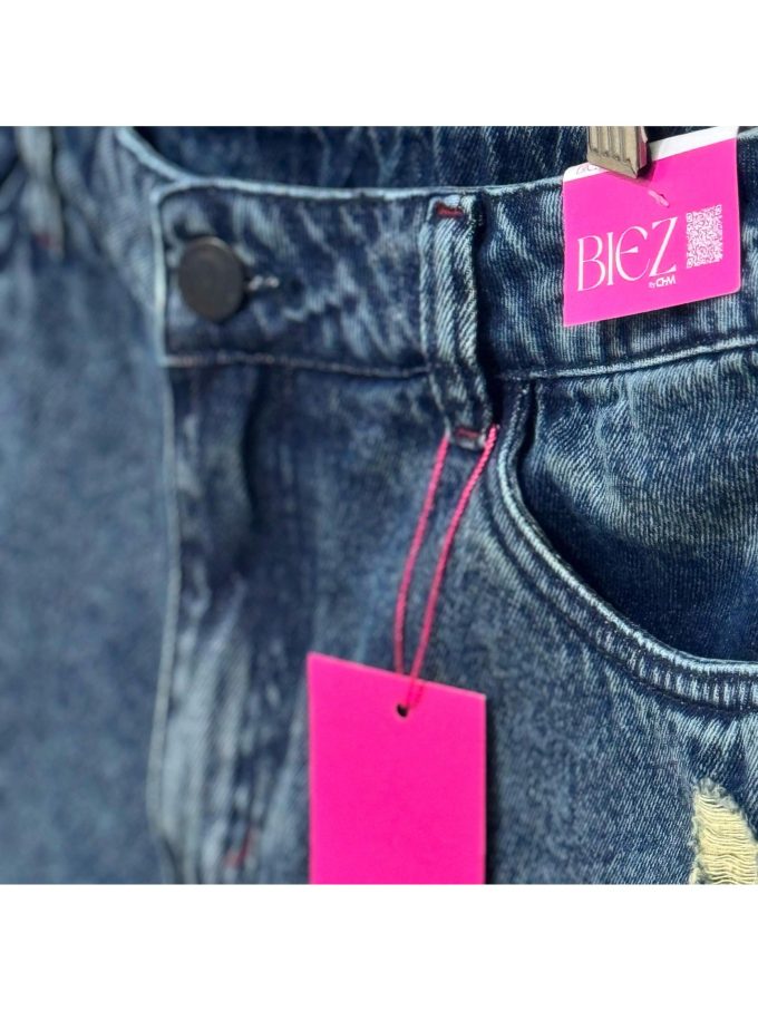 Shorts Jeans Feminino BIEZ Cintura Alta Gring Bear — foto 5