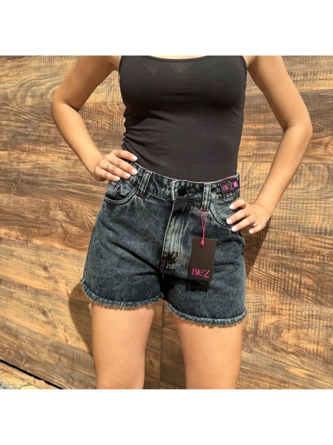 Shorts Jeans Feminino Cintura Alta GraySky — foto 3