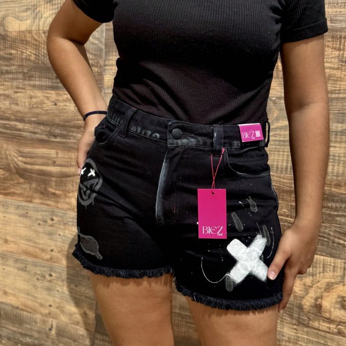 Shorts Jeans Feminino Cintura Alta Emoji X — foto 9