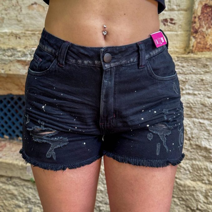 Shorts Jeans Feminino Cintura Alta Urso Fend — foto 4