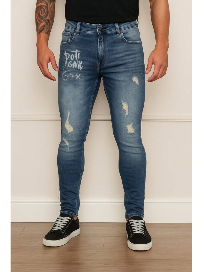 Calça Jeans Masculina Super Skinny Do It Blue — foto 5