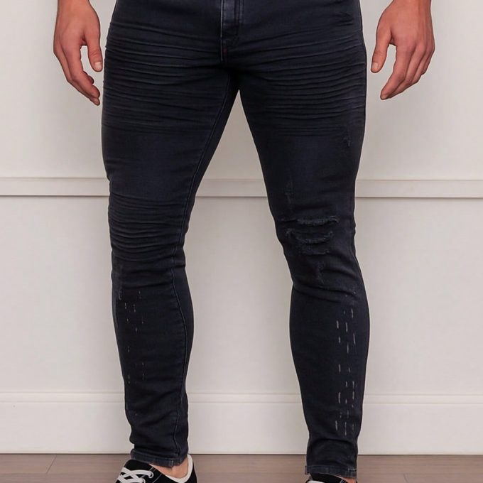 Calça Jeans Masculina Super Skinny Black Flex — foto 5