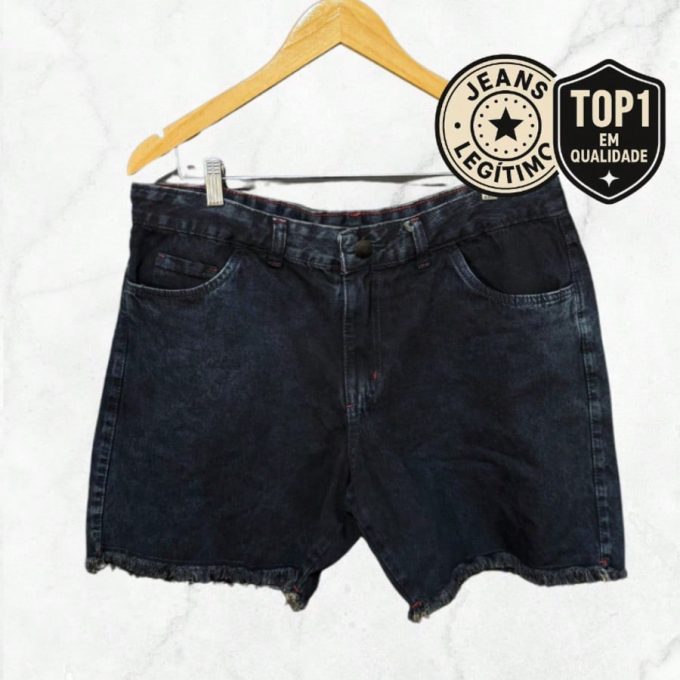 Bermuda Jeans Jogador Masculina Black Low Sky — foto 8