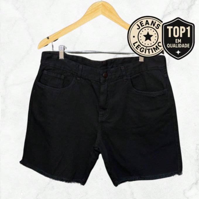 Bermuda Jeans Jogador Masculina Full Black — foto 8