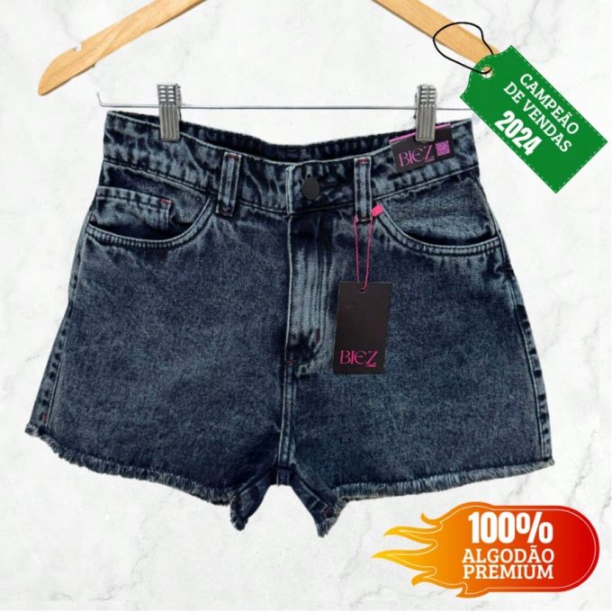 Shorts Jeans Feminino Cintura Alta GraySky — foto 8