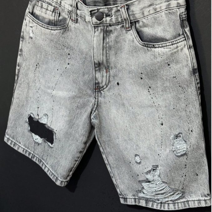 Bermuda Jeans Masculina Longa FullSky – Cinza Destroyed — foto 5