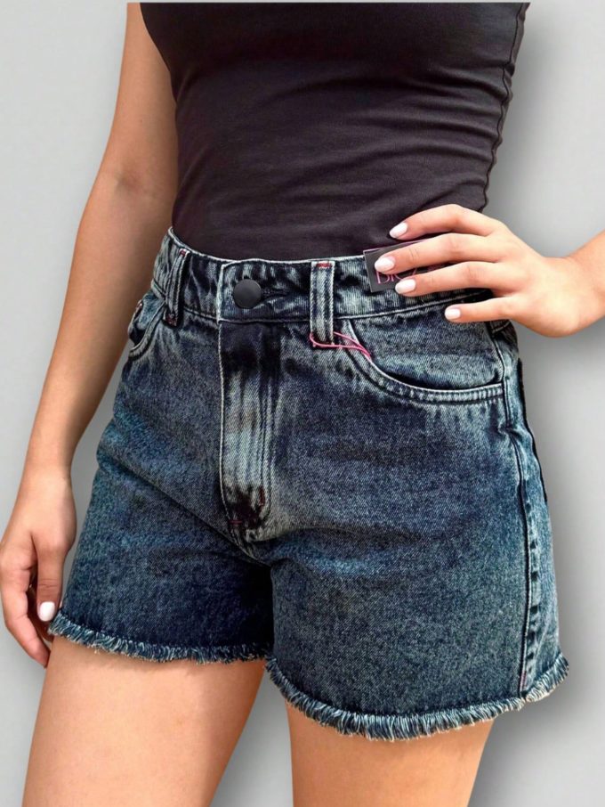 Shorts Jeans Feminino Cintura Alta GraySky