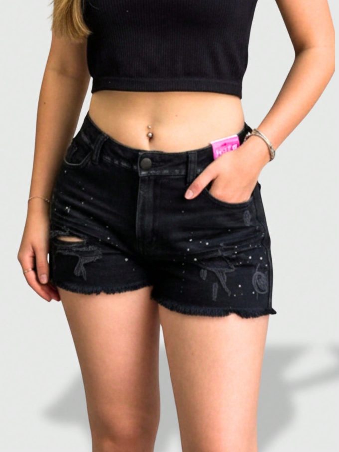 Shorts Jeans Feminino Cintura Alta Urso Fend