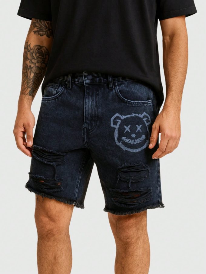 Bermuda Jeans Jogador Masculina Gring Black Lisa