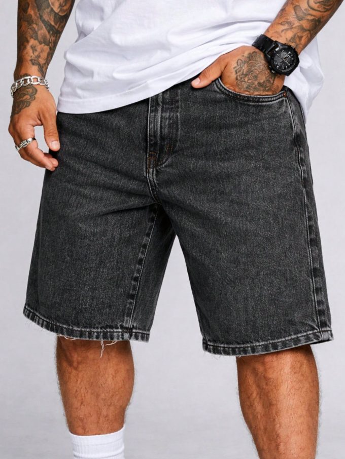 Bermuda Jeans Masculina Longa Basic – Lavagem Escura