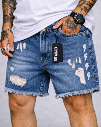 Bermuda Jeans Jogador Masculina Raio – Azul