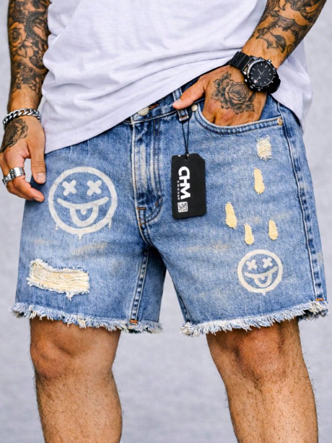Bermuda Jeans Jogador Masculina Emoji – Azul