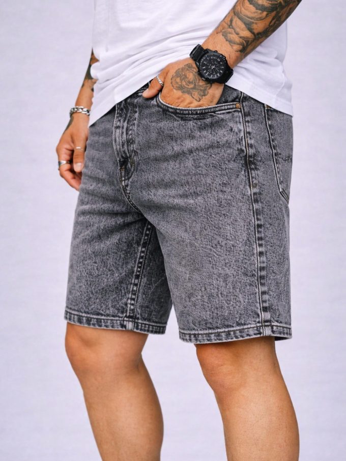 Bermuda Jeans Jogador Masculina Barra Fechada – Sky Black — foto 4