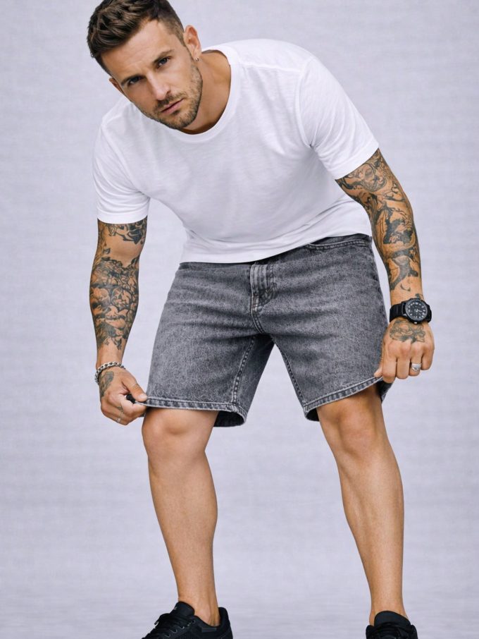 Bermuda Jeans Jogador Masculina Barra Fechada – Sky Black — foto 5
