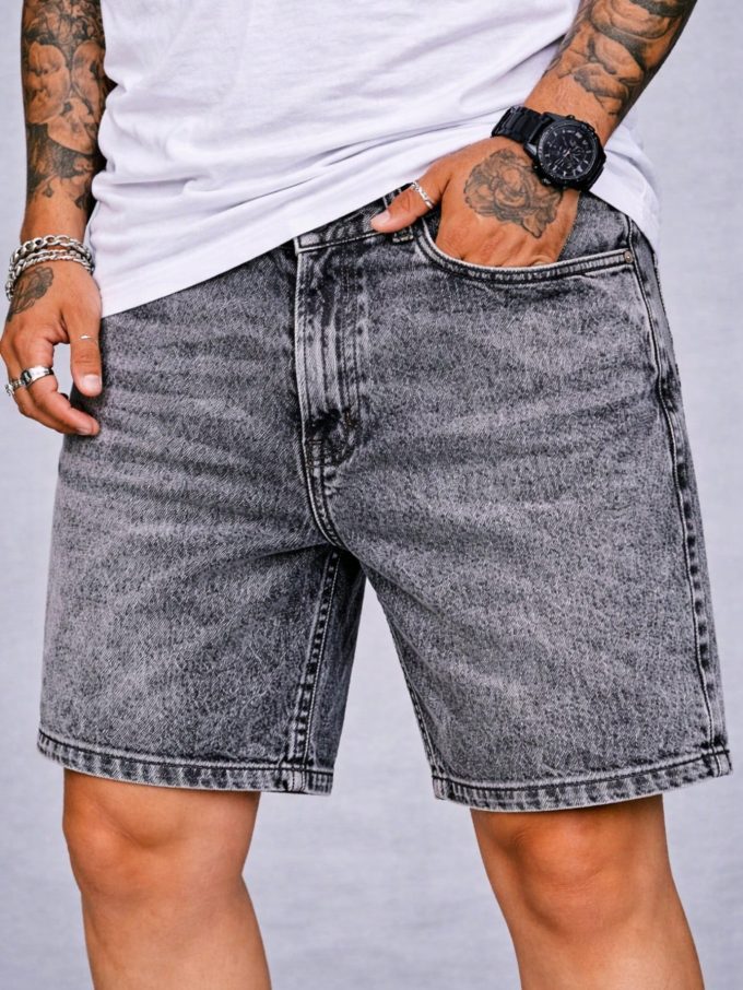 Bermuda Jeans Jogador Masculina Barra Fechada – Sky Black
