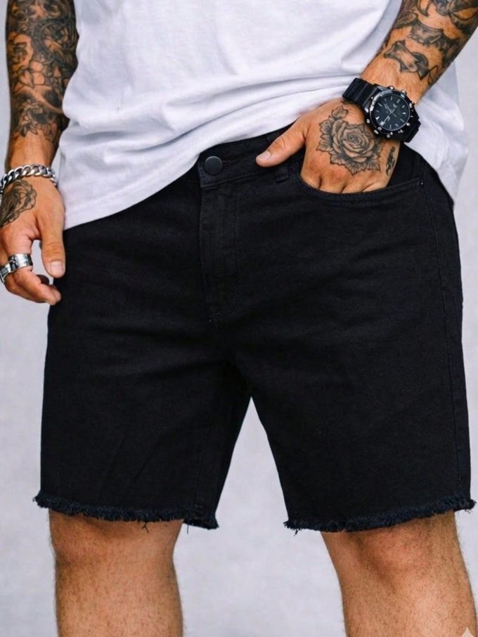 Bermuda Jeans Jogador Masculina Full Black