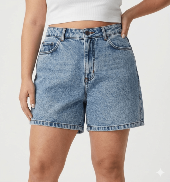 Shorts Jeans Feminino Mom Plus Size