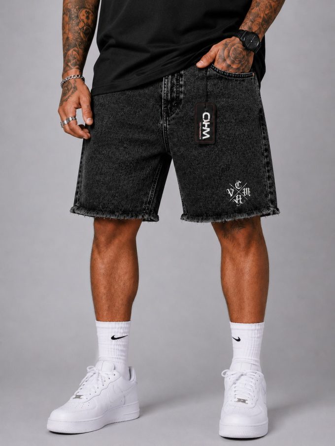 Bermuda Jeans Jogador Masculina Estampa CVHM – Cinza