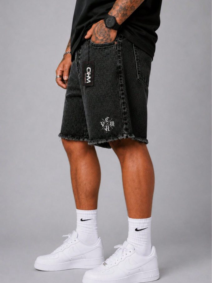 Bermuda Jeans Jogador Masculina Estampa CVHM – Cinza — foto 4