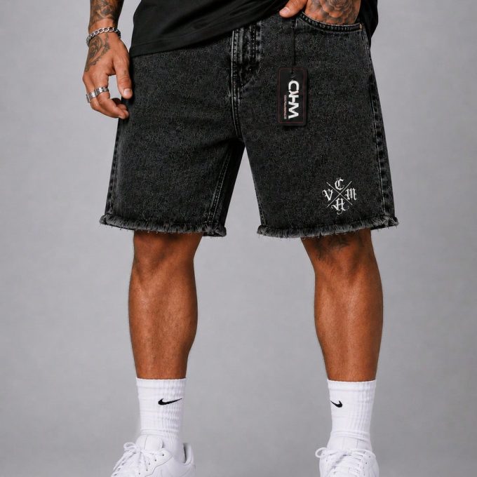 Bermuda Jeans Jogador Masculina Estampa CVHM – Cinza — foto 6