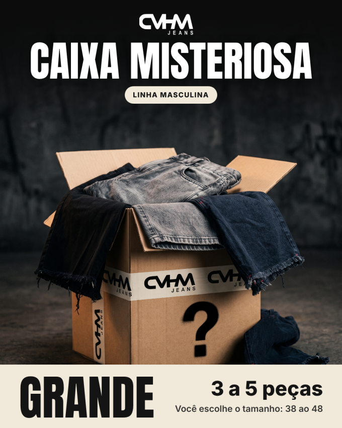 Caixa Misteriosa Masculina – Grande (3 a 5 peças)